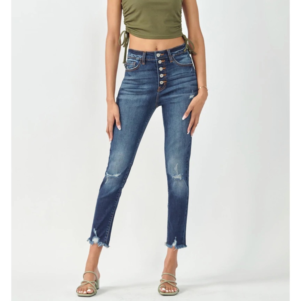 NWOT 🦋 KanCan Karlee Ultra High Rise Ankle Skinny Jeans Size 1/24
